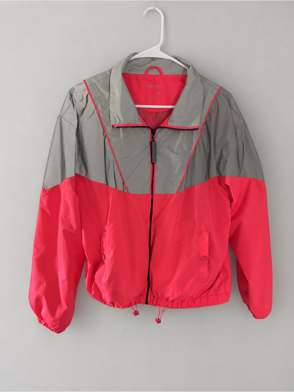 Women's Two-Tone Pink and Gray Bomber Jacket